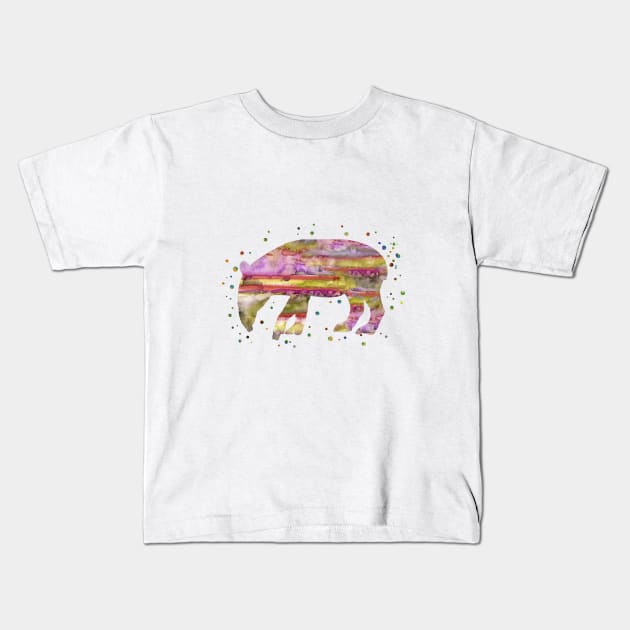 Tapir Kids T-Shirt by RosaliArt